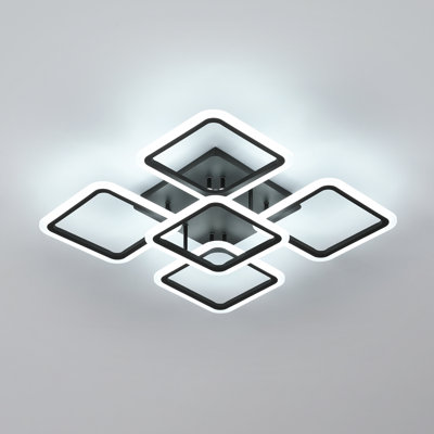 Acrylic Modern Square-Shaped 5-Light LED Semi Flush Mount Light
