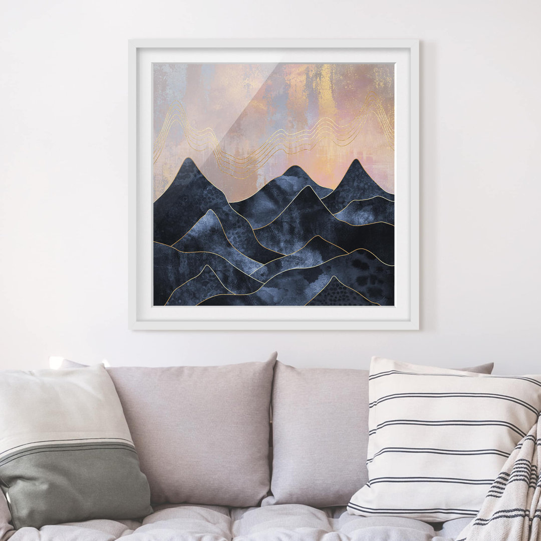 Gerahmtes Poster Golden Dawn over Mountains