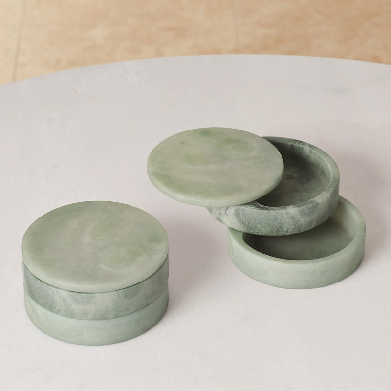 Alabaster Swivel Box-Grey, Green