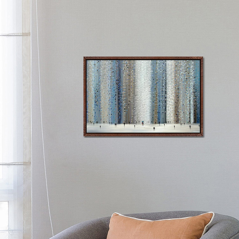 Love Rain by Ekaterina Ermilkina - Print on Canvas, 66.04 cm H x 45.72 cm W, Classic Brown Wood Framed Canvas