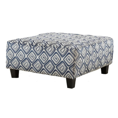 40.6" W Transitional Ottoman, Navy/White