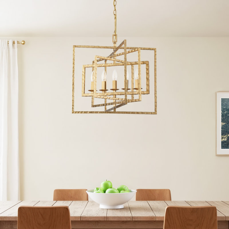 5 Light Antique Gold Chandelier