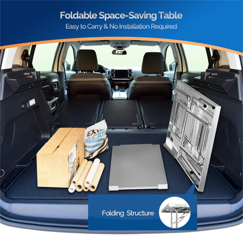 48 X 24 Inches Stainless Steel Folding Table With Undershelf