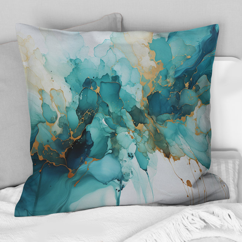Coussin Teal Gold