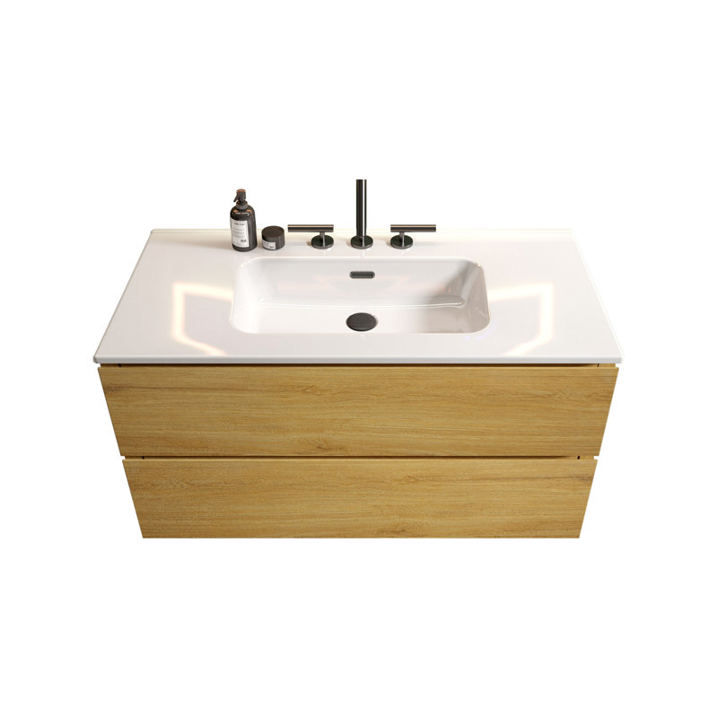 Meuble-lavabo sophistiqué avec des caractéristiques avancées pour des salles de bain élégantes, Gris