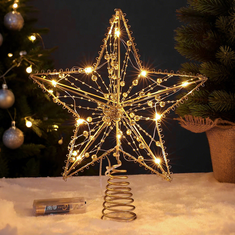 25cm Metal Astrology & Stars Lighted Tree Topper