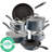 Circulon ScratchDefense with ScratchDefense Nonstick Induction Pots and Pans Cookware Set, 10 Piece, Graphite