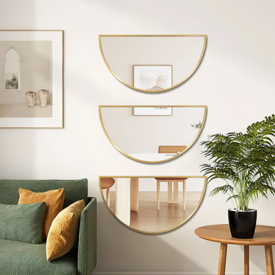 Ensemble de miroirs muraux en métal