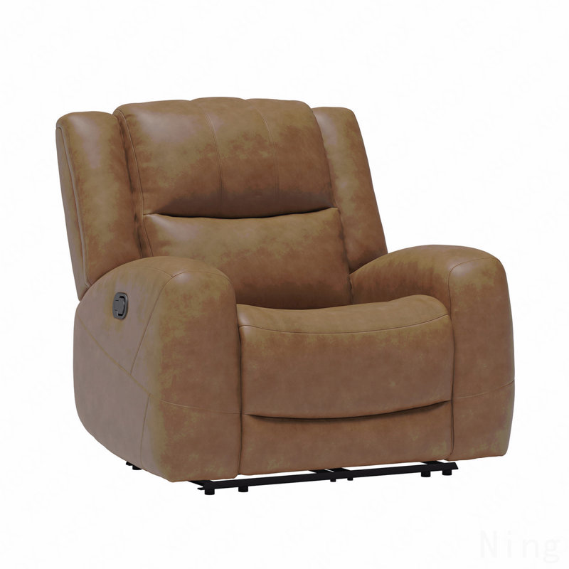 Fauteuil inclinable manuel brun transitionnel - accoudoirs profilés, siège large, mousse haute densité