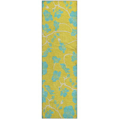 Premium Machine Washable Diskin AMF1034 Floral Rug