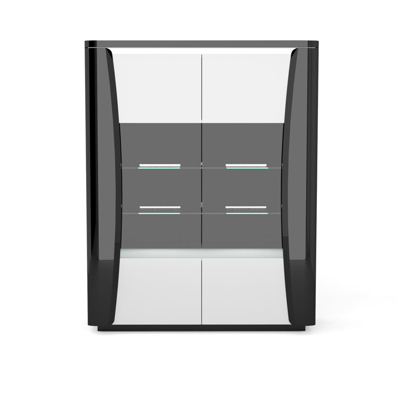 Vannatter Display Cabinet, White and black