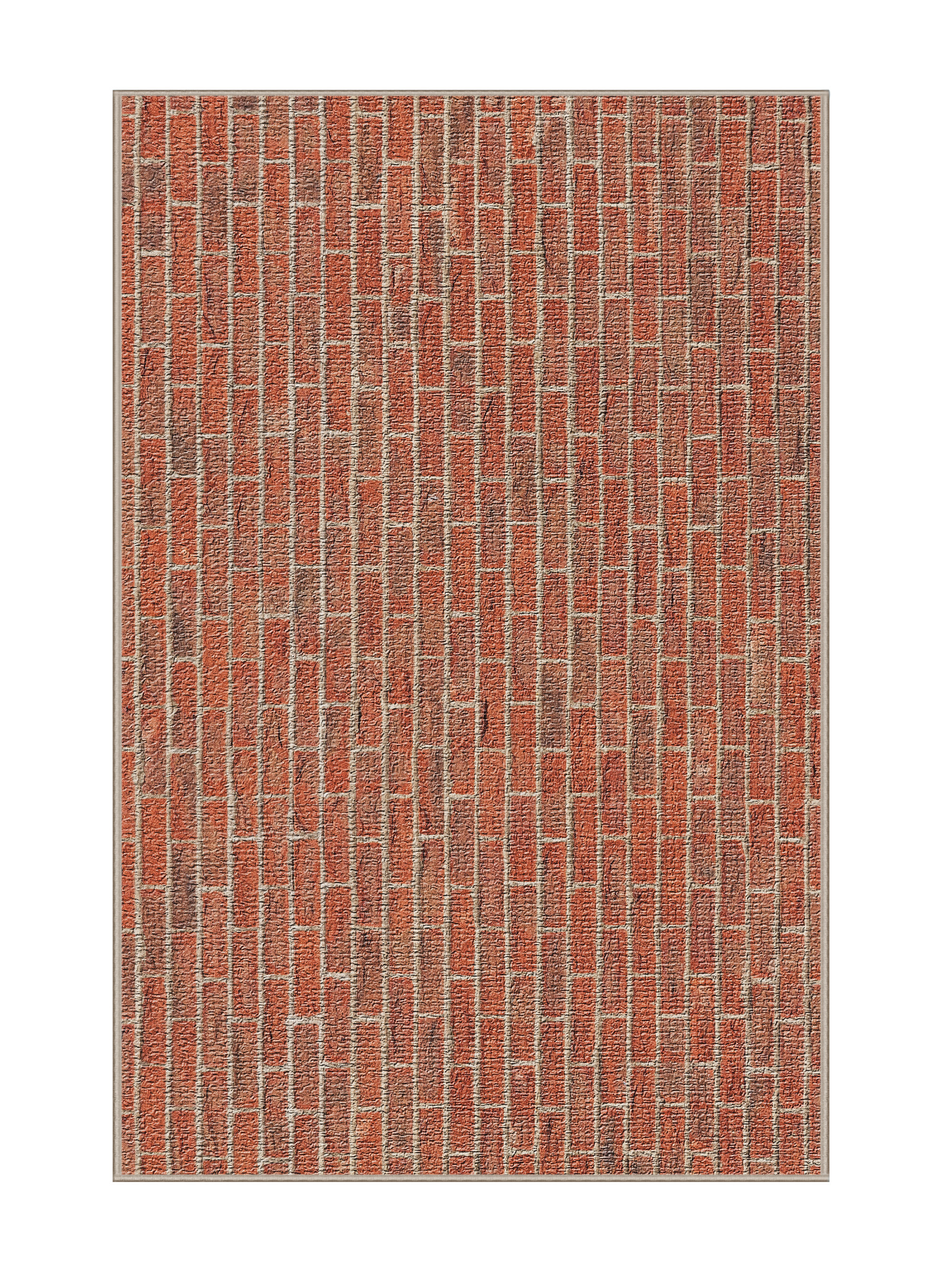East Urban Home Bricks 11 Red Area Rug | Wayfair