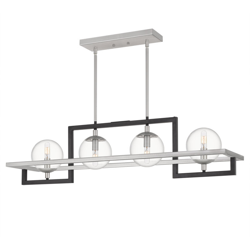Luminaire suspendu linéaire à 4 lumières pour îlot de cuisine Laird