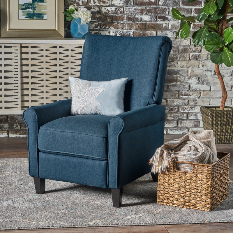 Tamirra Recliner, Navy Blue Polyester