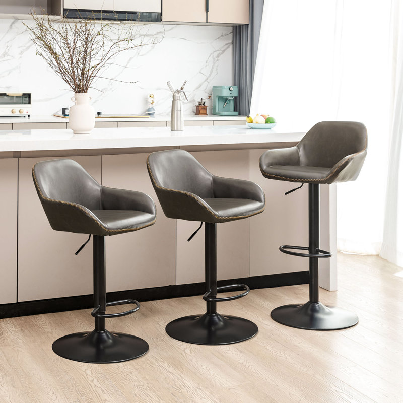 Tabouret de bar pivotant Mid-Century, Gris