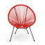 De 2 chaises orange avec siège, structure en acier pour plus de stabilité, tissage de confort dans les aires de pique-nique extérieures, conception moderne en simili et structure, cour à assise détendue, look