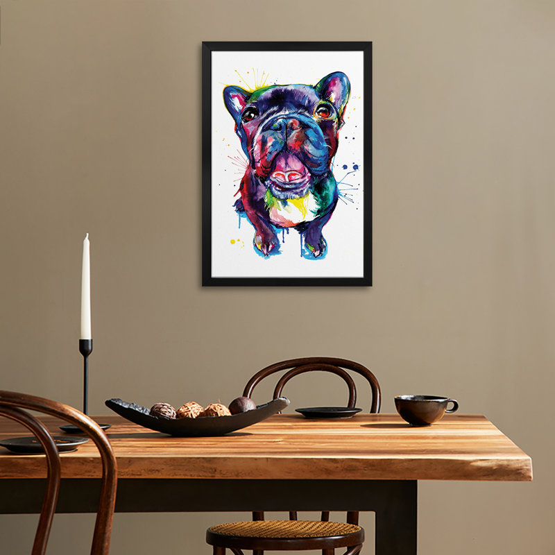 «Black Frenchie», affiche encadrée de qualité supérieure par Weekday Best, H 32 po x l 24 po