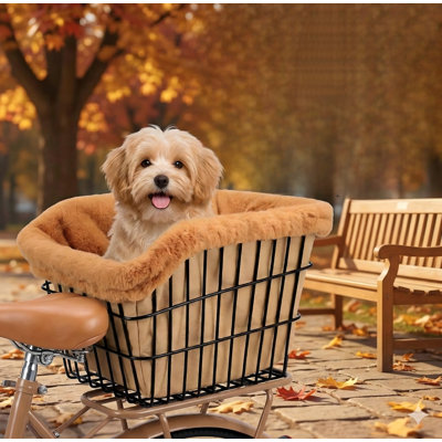 Set of Two Liner Covers for Dog Bicycle Baskets, Provides Warmth and Softness with Durable Canvas Exterior, Ideal Gift for Pet Lovers, Easy to Install, Comfortable Padded Design for Dog Carriers