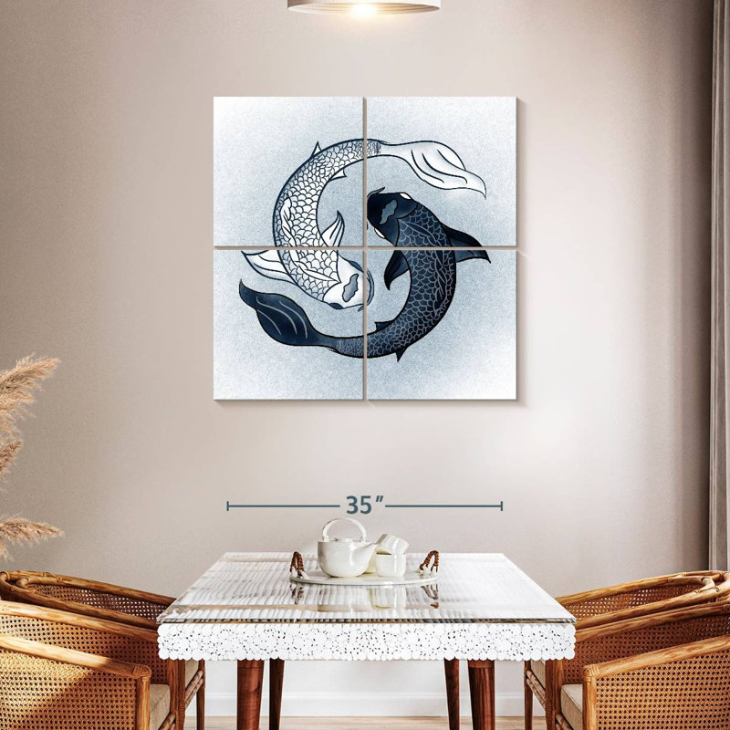 Yin Yang Fish, H 38 po x l 38 po