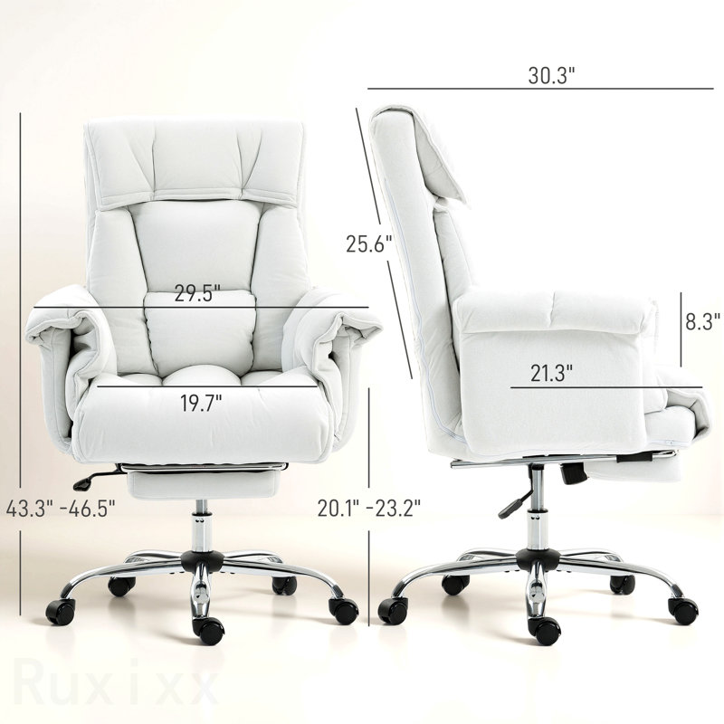 Chaise de bureau inclinable, avec repose-pieds, chaise de bureau à haut dossier