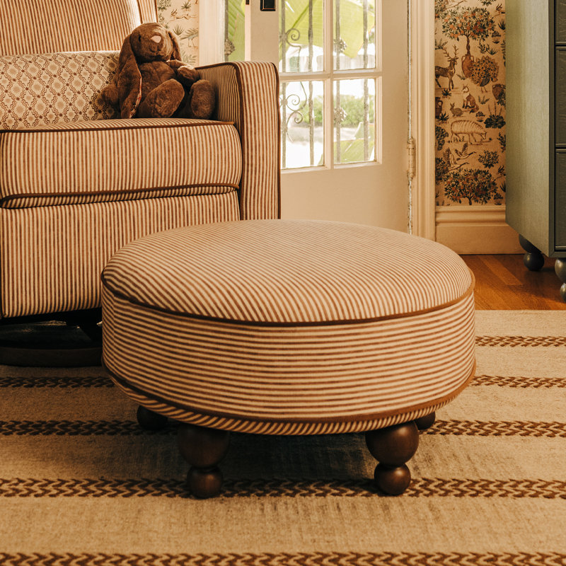 Astre Ottoman by Nate Berkus, Perf Bronze Stripe Eco-Crossweave