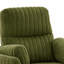 Fauteuil oscillant inclinable électrique Bela, bois d'eucalyptus, tissu vert