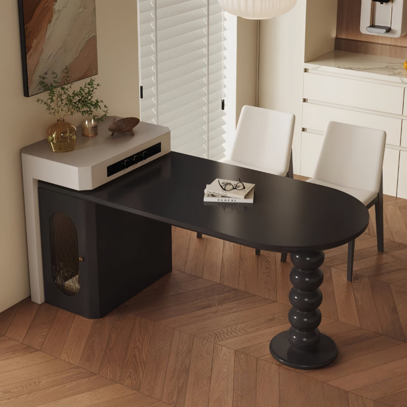 Modern and Simple Black Dining Table Design