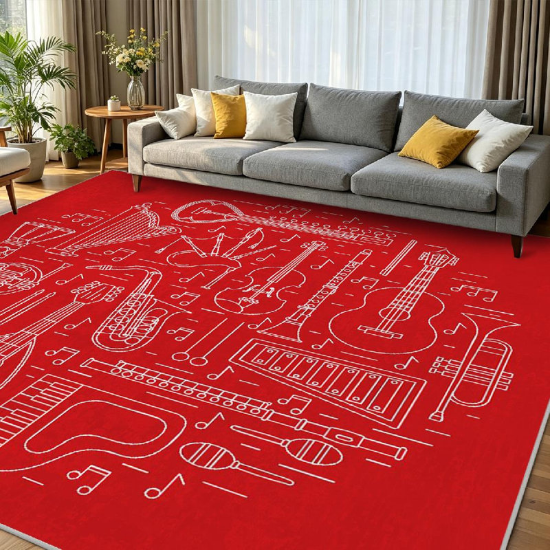 Tapis noir noir lavable en machine, Rectangle 79 po x 118 po