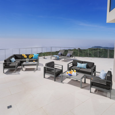 Caggiano 9 - Person Patio Conversation Sets with Cushions