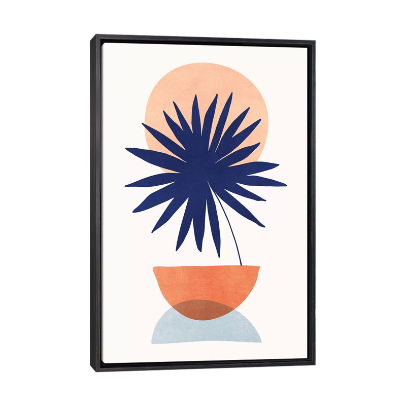 Iles dans le soleil-impression d’art graphique, Pas de tapis, H 40 po x l 26 po x P 1,5 po, Toile avec cadre noir patiné