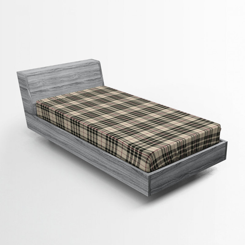 Microfiber Plaid Fitted Sheet, Twin Fitted Sheet