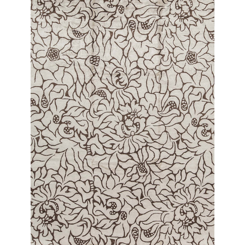 Hand-Knotted High-Quality Brown and Gray Area Rug