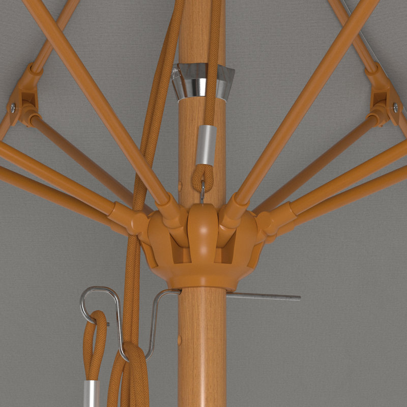 Parasol en bois de teck 11 pi, Gris
