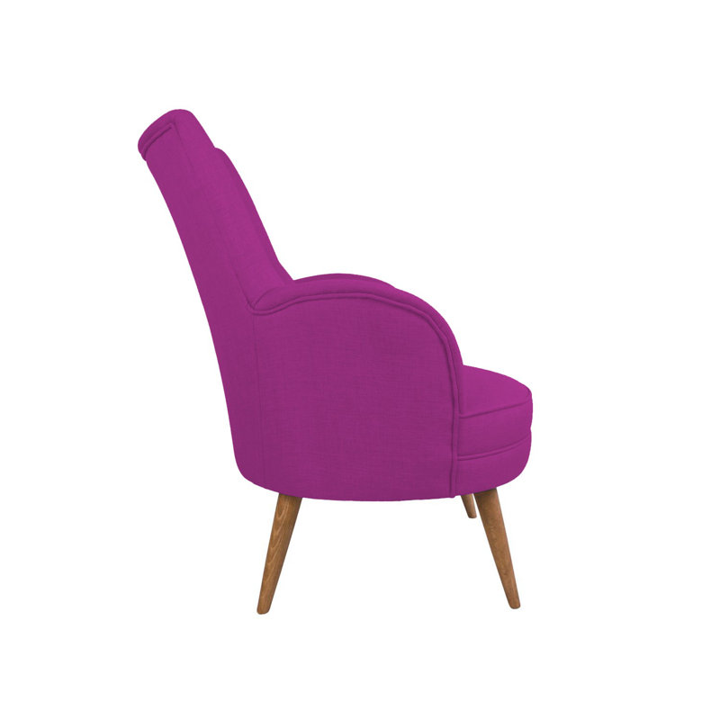 Fauteuil à oreilles moderne, structure en bois massif, revêtement 100% polyester mauve | Confortable 32 sièges en mousse, dimensions: 27,6 po x 37,4 po x 33,5 po | Tissu facile à nettoyer, ajout élégant pour la décoration de la maison et de l'hôtel