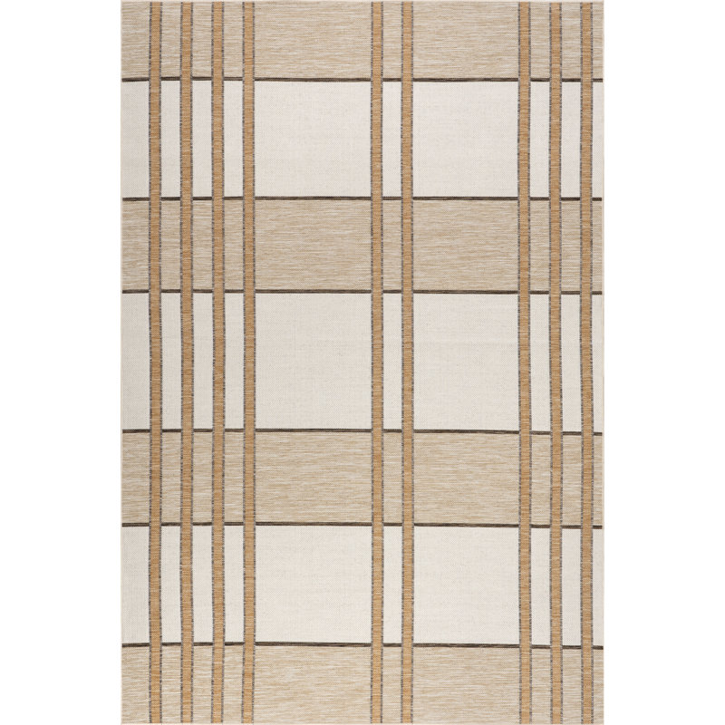 Damsel Plaid Indoor/Outdoor Area Rug, Rectangle 6'7" x 9'