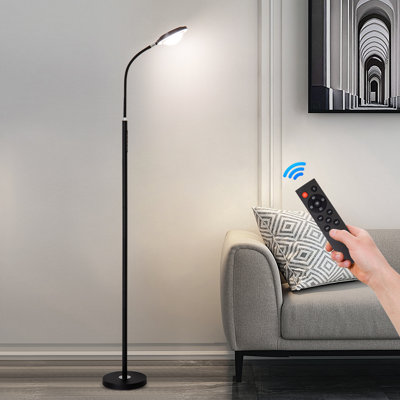 Devyne 74'' Black LED Task Floor Lamp
