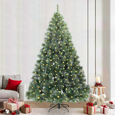  Artificial Christmas Tree with 300 LEDs Green PE and PVC