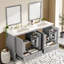 Ensemble de meuble-lavabo 60 po avec lavabos doubles (séparés), lavabos doubles en céramique (miroir non inclus)-712012368