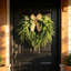 Couronne artificielle de verdure de 50 cm avec nœud en toile de jute, couronne de fougère artificielle et d'eucalyptus pour porte d'entrée, mur, décoration de maison de style champêtre