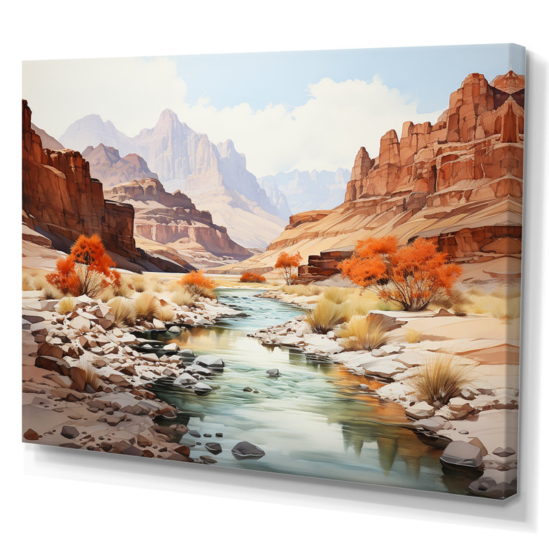 Minimalisme Canyon Country Side - impressions sur toile Canyon, H 12 po x l 20 po, Toile tendue