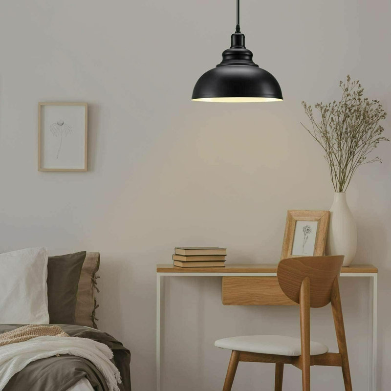 17 cm H Curved Lamp Shade, Black inner White