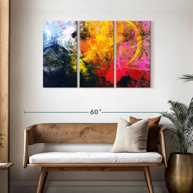 Avery Fiery abstrait, H 28 po x l 45 po