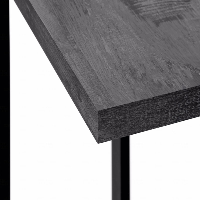 Table d'appoint, en forme de C, bout, côté, stratifié noir Snack, contemporain, moderne, Noir