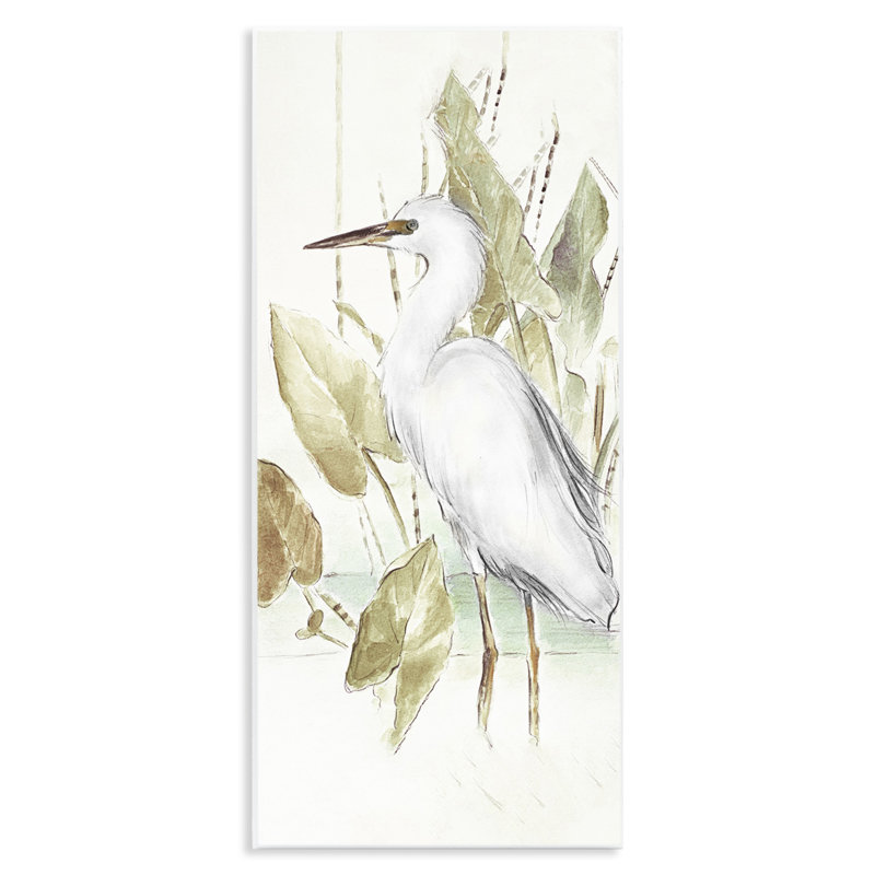 «Egret in Lake», art mural sur bois par Lanie Loreth