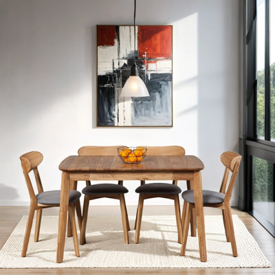 Phoibos Extendable Oak Solid Wood Dining Table