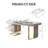 Executive Light Luxury Desk Slate Top & Gold Metal Base 70.87" Modern Home Office Writing Computer Table with 2-DrawersCabinet