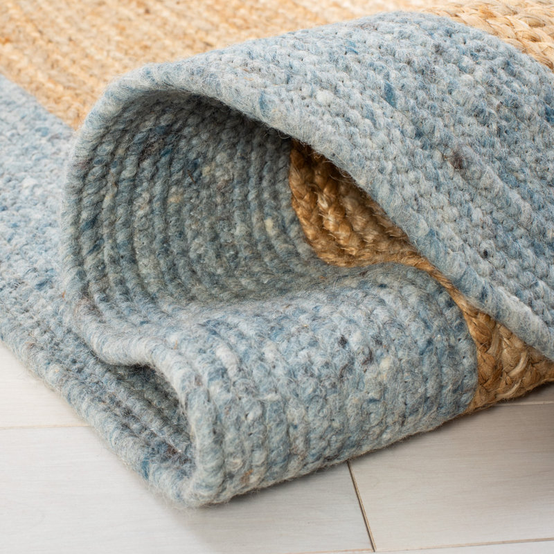 Tapis en jute / laine / coton tissé à la main Manley, Ovale 5 pi x 7 pi