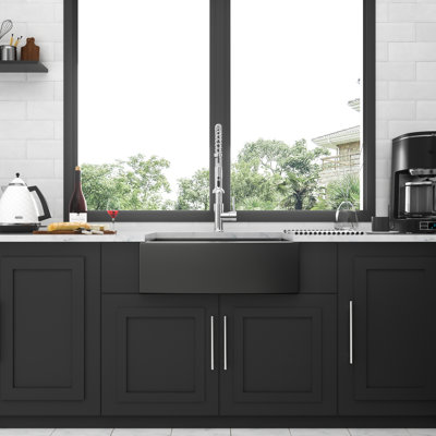 27" Gunmetal Black Kitchen Sink, 16Gauge Stainless Steel, Improves Workspace, 27X21x10 Inch Black, 16G Condensation Coating, Quiet Cooking Environment