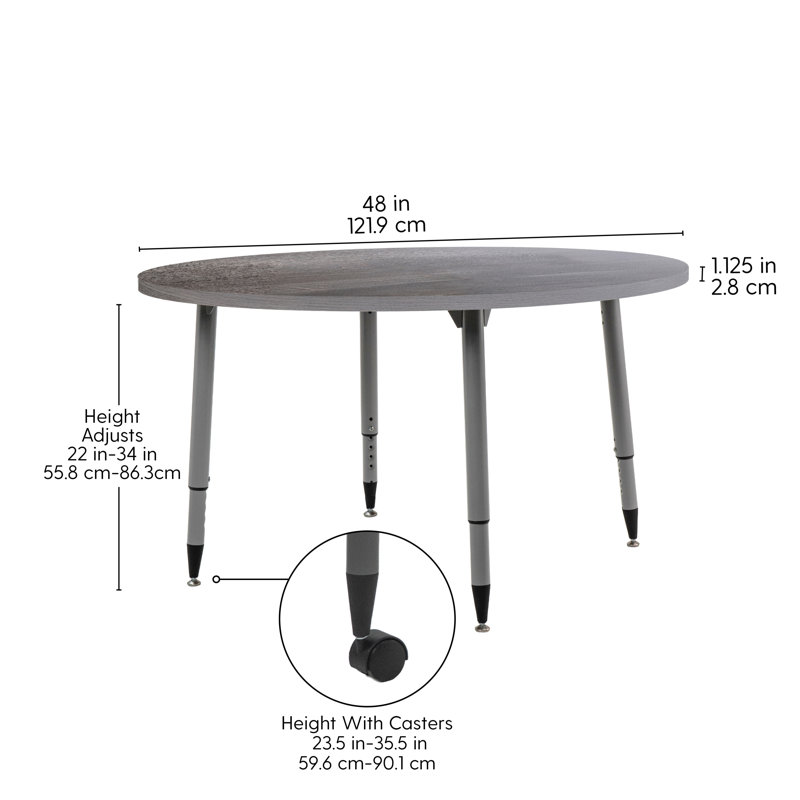 Table d'activité 48 po Adapte, 48 po x 36 po, Bois gris / argent