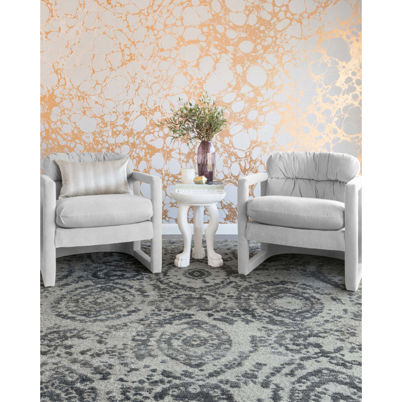 Cyrus Rayon Damask Indoor Rug, Rectangle 7'9" x 9'9"